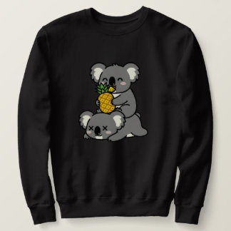 Cute Koalas Eating Pineapple Cartoon Design Sweatshirt
