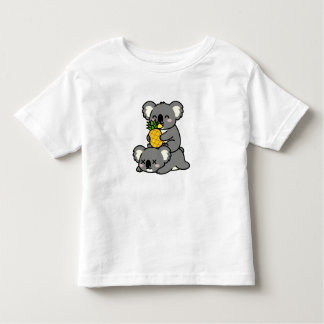 Cute Koalas Eating Pineapple Cartoon Design Toddler T-Shirt