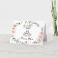 Cute Koalas Pink Floral Greenery Girl Baby Shower