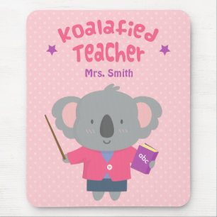 Cute Koalified Koala Bear Female Teacher Pun Mouse Pad