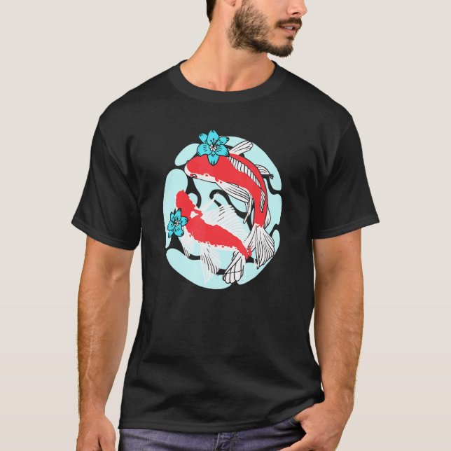 Cute Koi Fish Couple Koi Cute Fish Pond T-Shirt (Front)