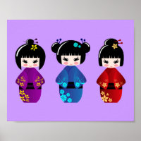 Cute kokeshi dolls cartoon