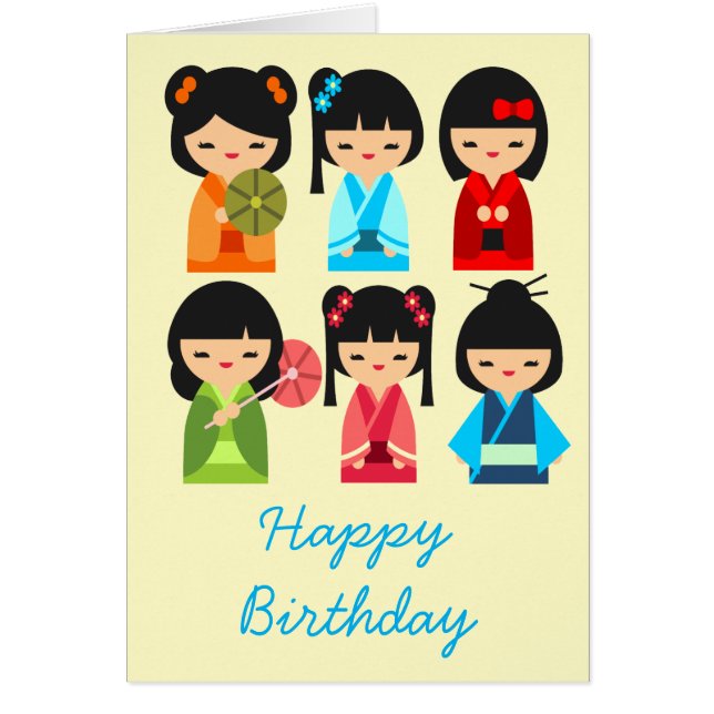 Cute Kokeshi Japanese dolls (Front)