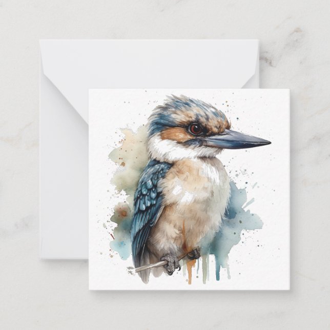 Cute Kookaburra on a Branch Card (Front)