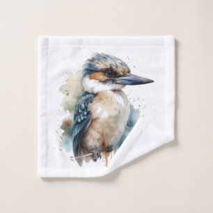 Cute Kookaburra on a Branch , custom Bath Towel Set