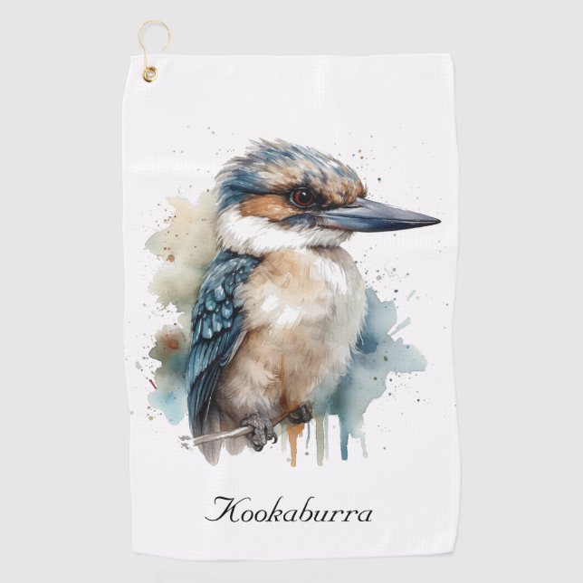 Cute Kookaburra on a Branch , custom Golf Towel (Front)