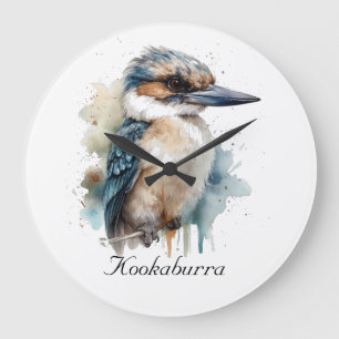 Cute Kookaburra on a Branch , custom Large Clock