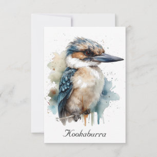 Cute Kookaburra on a Branch, custom Thank You Card