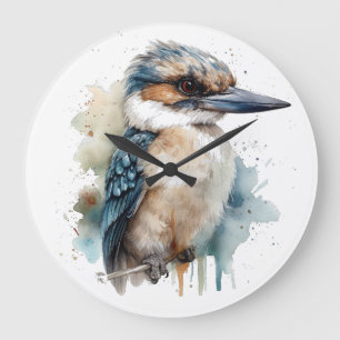 Cute Kookaburra on a Branch  Large Clock