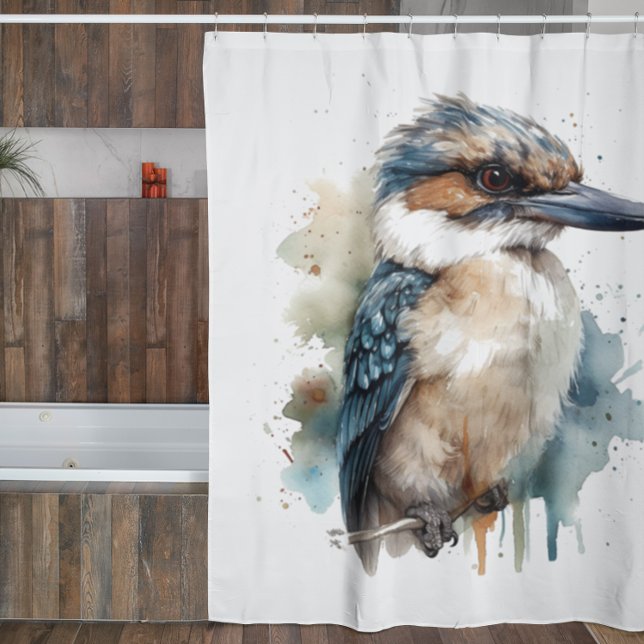 Cute Kookaburra on a Branch  Shower Curtain (Creator Uploaded)
