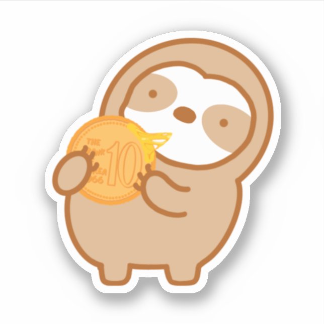 Cute Korean Cheese Coin Bread Sloth (Front)