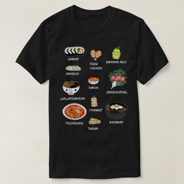 Cute Korean Food Shirt, Bibimbap and Korean Aesthe T-Shirt (Design Front)