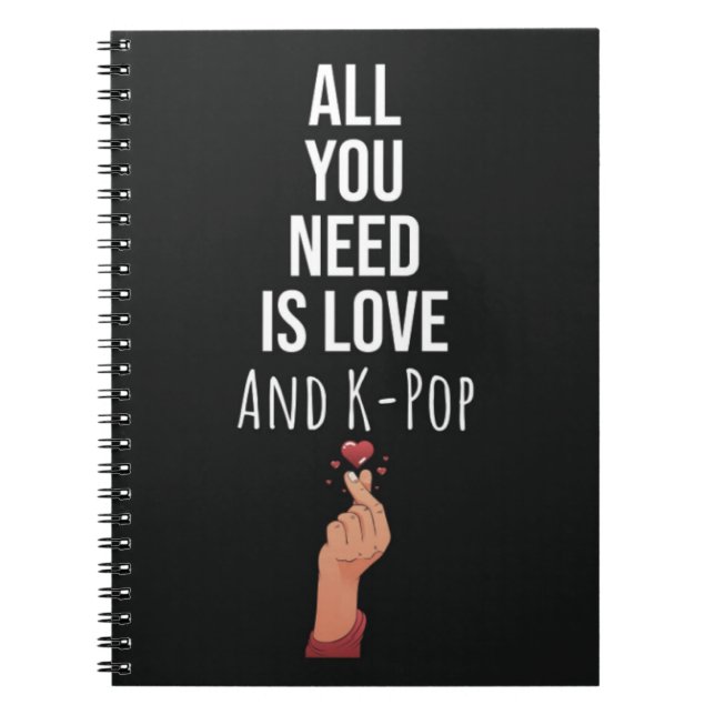 Cute Kpop Gift Ideas Lover Finger Heart Notebook (Front)