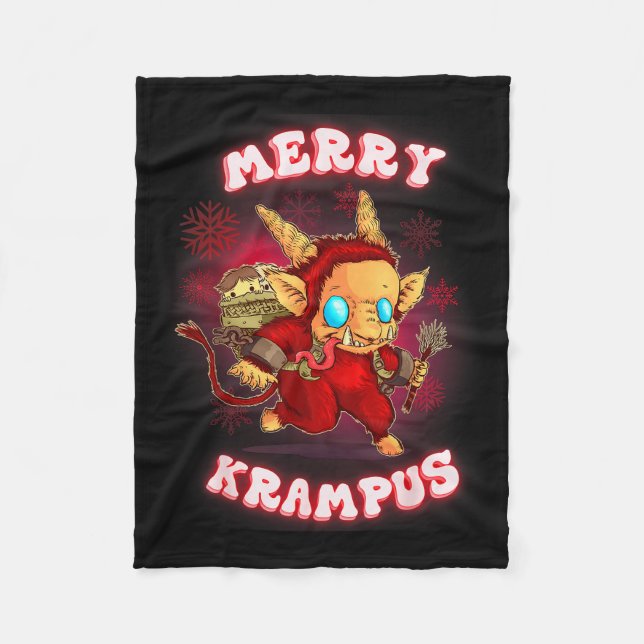 Cute Krampus Pajamas Kids Mens Womens Christmas  Fleece Blanket (Front)