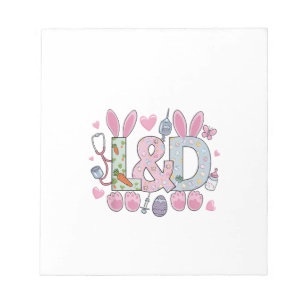 Cute L&D Labor and Delivery Nurse Easter Bunny Egg Notepad
