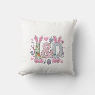 Cute L&D Labour and Delivery Nurse Easter Bunny Eg Cushion