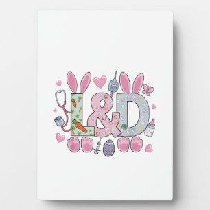 Cute L&D Labour and Delivery Nurse Easter Bunny Eg Plaque