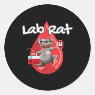 Cute Lab Rat Blood Bank Medical Technologist Scien Classic Round Sticker
