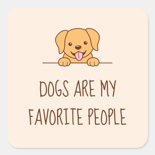 Cute Lab Retriever Dog Peeking above Quote Square Sticker (Front)
