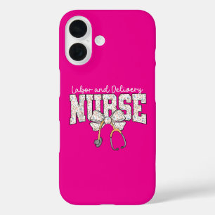 Cute Labor and Delivery Nurse Stethoscope Coquette iPhone 16 Case