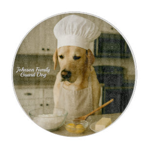 Cute Laborador Personalised Glass Cutting Board
