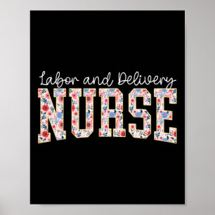 Cute Labour And Delivery Nurse Groovy Landd Nurse  Poster