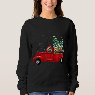 Cute Labradoodle Dog Driving Xmas Truck Christmas Sweatshirt