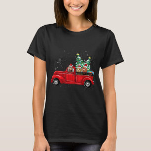 Cute Labradoodle Dog Driving Xmas Truck Christmas T-Shirt