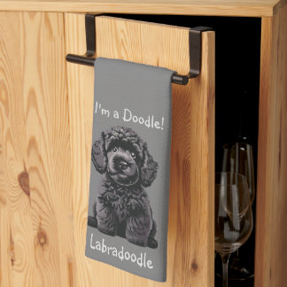 Cute Labradoodle Puppy - I'm a Doodle! Tea Towel