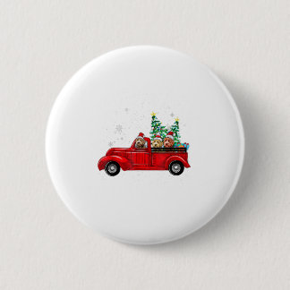 Cute Labradoodles Riding Red Truck To C 6 Cm Round Badge