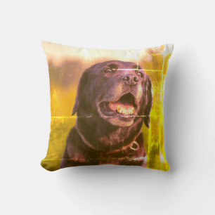 Cute Labrador Black Dog Puppy Pet Throw Pillow