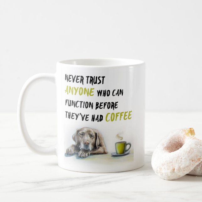 Cute Labrador coffee addict Mug (With Donut)