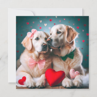 Cute labrador couple valentine's day holiday card