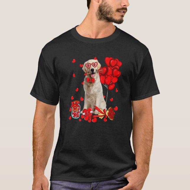 Cute Labrador Dog Funny Heart Valentine's Day Dog  T-Shirt (Front)
