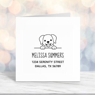 Cute Labrador Dog Peeking above Address Self-inking Stamp