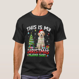 Cute Labrador Dog Santa Christmas Lights Dog Lover T-Shirt