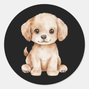 Cute Labrador Puppies Dad Mum Retriever Dog Lover  Classic Round Sticker