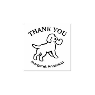 Cute Labrador Puppy Thank You Rubber Stamp