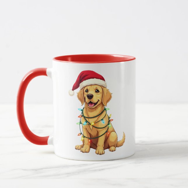 Cute Labrador Retriever Christmas Santa Pet Dog Lo Mug (Left)