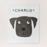 Cute Labrador Retriever Dog Custom Name Jigsaw Puzzle<br><div class="desc">Who doesn’t love a gorgeous funny Labrador Retriever dog?
Change the name to customise.</div>