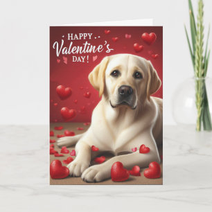 Cute Labrador Retriever Dog Happy Valentine's Day Holiday Card