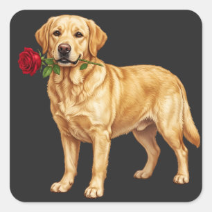 Cute Labrador Retriever Dog Square Sticker