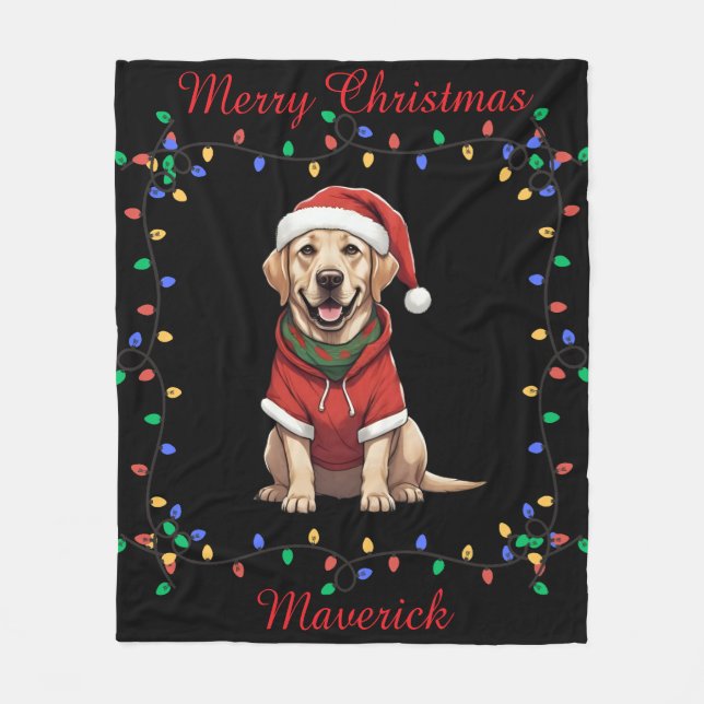 Cute Labrador Retriever Fleece Blanket (Front)