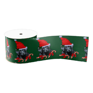 Cute Labrador Retriever Puppy Christmas Grosgrain Ribbon