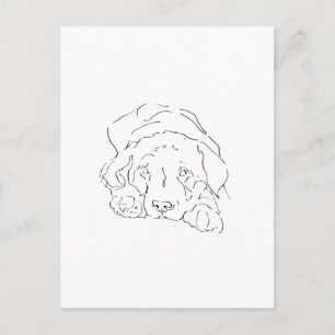 Cute Labrador Retriever Wall Art, Poster Drawing Postcard