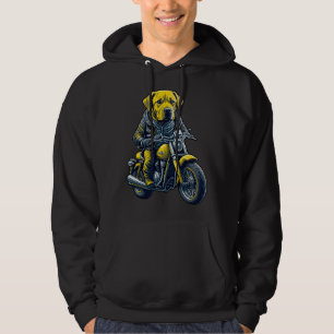 Cute Labrador ride on a motorcycle  Christmas Hoodie