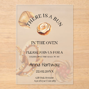 cute Lace Border Cinnamon Roll Baby Shower Acrylic Invitations