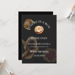 cute Lace Border Cinnamon Roll Baby Shower Invitation
