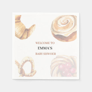 cute Lace Border Cinnamon Roll Baby Shower Napkin