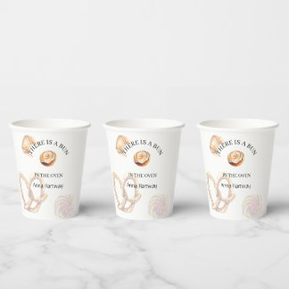 cute Lace Border Cinnamon Roll Baby Shower Paper Cups